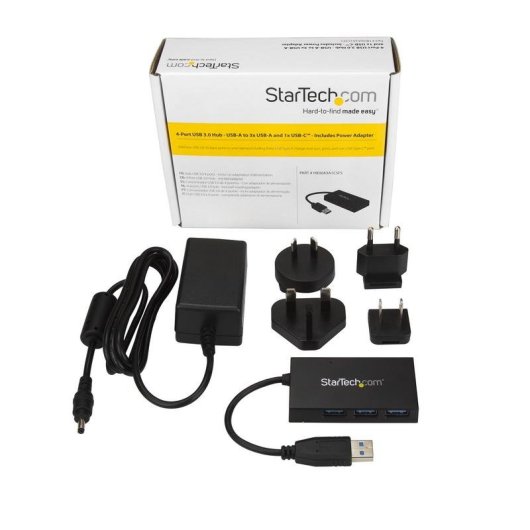 Hub StarTech.com 4 portas 5Gbps USB 3.2 Gen 1 com alimentação