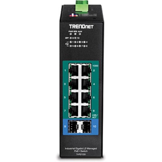 Switch Trendnet TI-PG102i 10 Ports Gigabit PoE+ Industrie L2 SFP