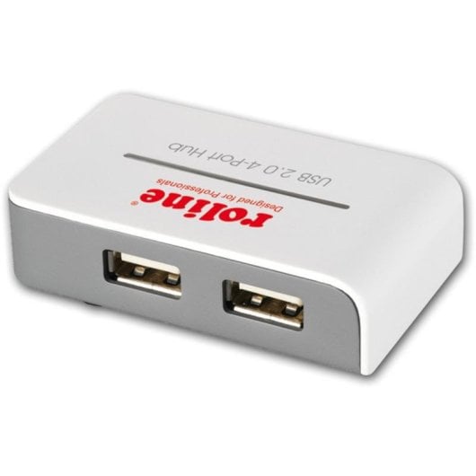 Hub Roline 4 Ports USB 2.0 mit Stromversorgung 0,5 m grau weiß