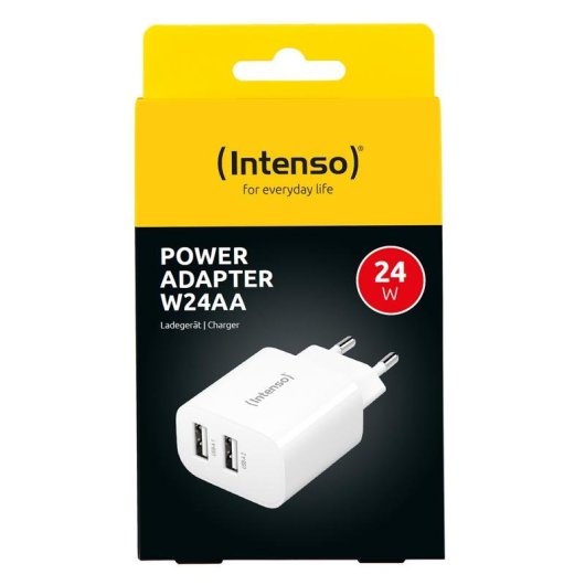 Carregador Intenso POWER ADAPTER 2XUSB-A 24W 5V Branco Compacto
