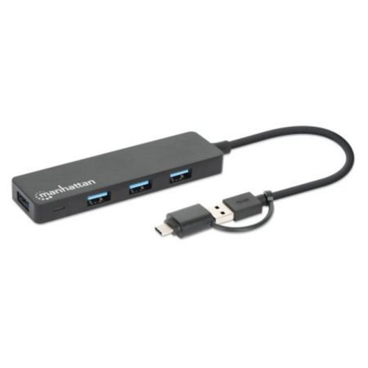 Hub Manhattan 4 Ports 5 Gbps USB 3.2 Gen 1 USB-C USB-A tragbar