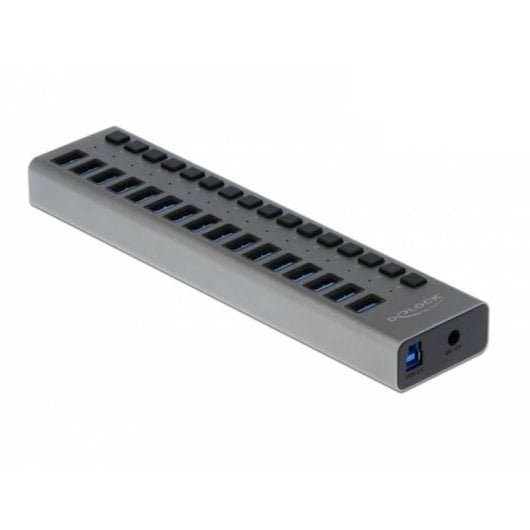 Hub Delock 16 puertos 5 Gbps USB 3.2 Gen 1 con interruptores individuales metálico