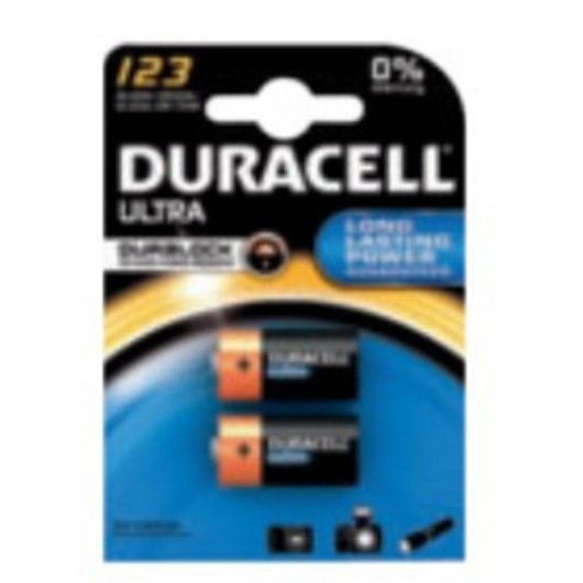 Batería Duracell Ultra 123 BG2 CR123A Litio 3V 2 piezas