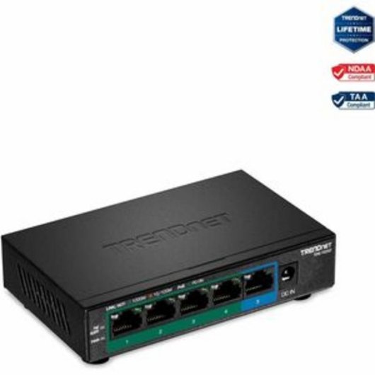Switch Trendnet TPE-TG52 Gigabit 5 Ports PoE+ lüfterlos Wandmontage