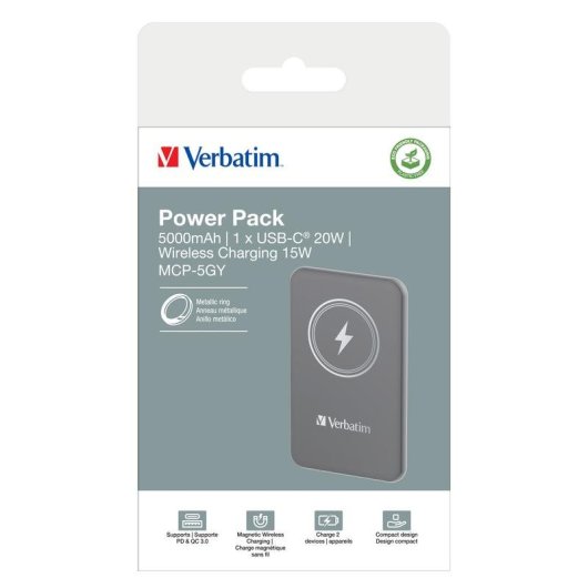 Powerbank Verbatim Charge 'n' Go 5000 mAh Quick Charge 3.0 Grau