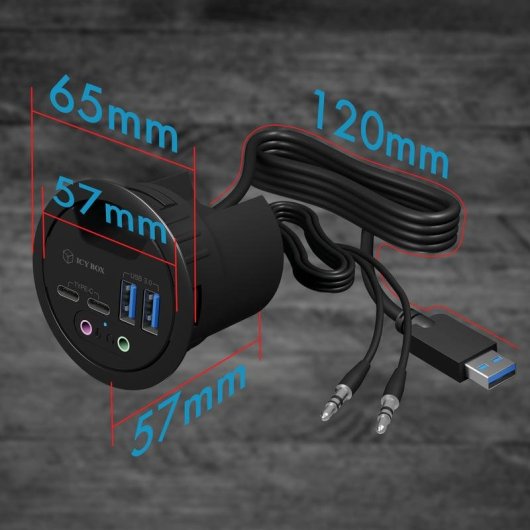 Hub ICY BOX 4 portas alimentação 5,2 V 4 A modelo IB-HUB1403B antracite