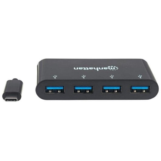 Hub Manhattan 4 Ports 5 Gbps USB 3.0 Type-C HB30C4AB kompakt tragbar