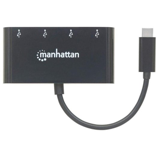 Hub Manhattan 4 Ports 5 Gbps USB 3.0 Type-C HB30C4AB kompakt tragbar