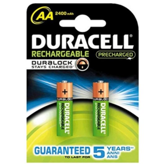 Batería Recargable Duracell AA 2400 mAh 2 piezas