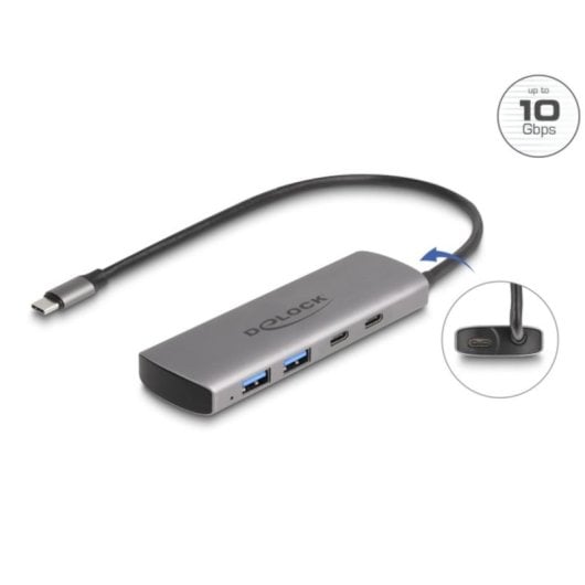 Hub Delock 4 Ports 10 Gbps USB 3.2 Gen 2 Modell 64299 Thunderbolt 4
