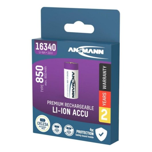 Bateria Ansmann 1300-0017 Iões de Lítio 3,6 V 850 mAh 16340