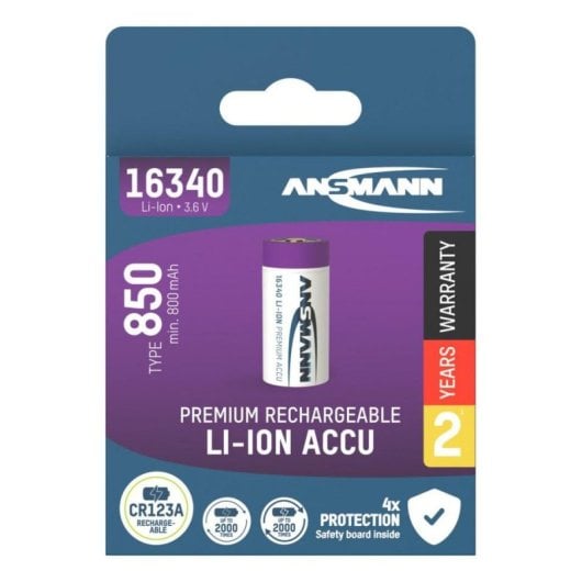 Bateria Ansmann 1300-0017 Iões de Lítio 3,6 V 850 mAh 16340