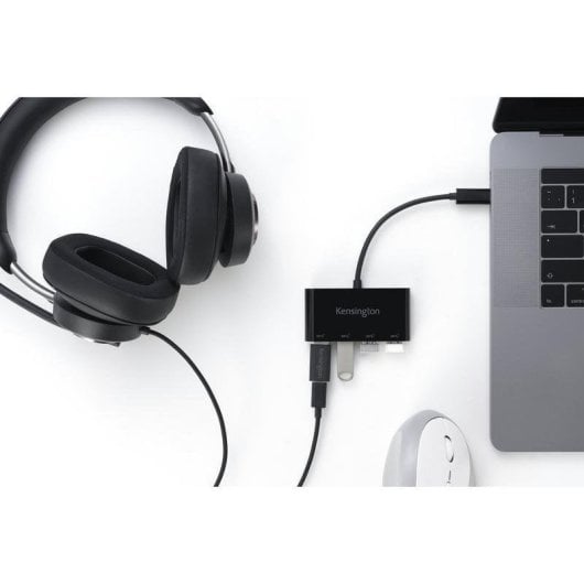 Hub Kensington 4 puertos 10 Gbps USB-C CH1200 Plug and Play Negro