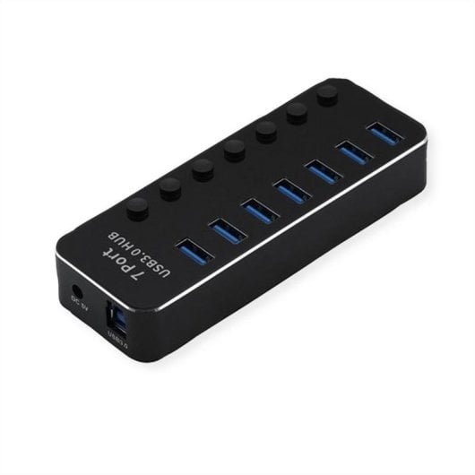 Hub Roline 7 Ports 5 Gbit/s USB 3.2 Gen 1 Modell 14.02.5057 Aluminium Schwarz