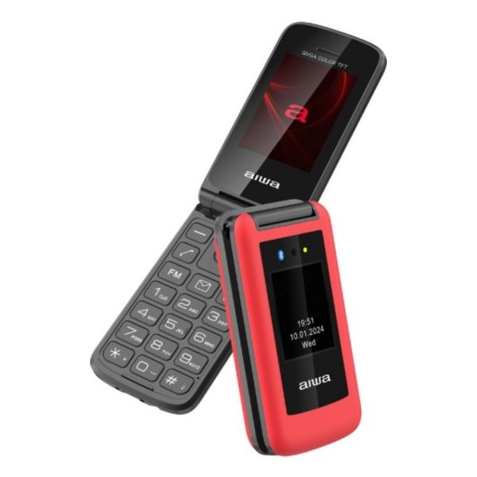 Handy Aiwa FP-30-2G/RD Klapphandy 2.4" 0.3 MP 1000 mAh Schwarz Rot