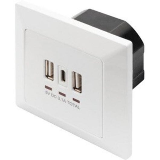 Steckdosenleiste Digitus 3 Steckplätze 2 USB-A 1 USB-C mit Schutz und LED