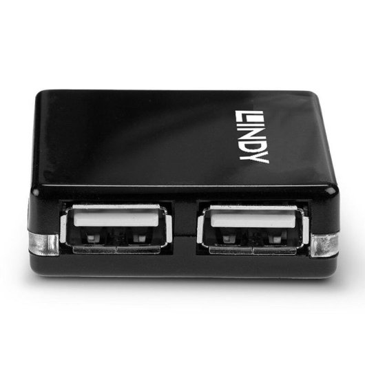 Hub Lindy 4 portas 480 Mbit/s USB 2.0 modelo 42742 compacto preto