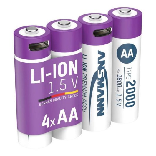 Pilha Ansmann 1312-0036 AA Iões de Lítio 1,5V 1800mAh Pack 4