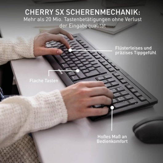 Clavier Cherry Stream Desktop Recharge sans fil QWERTZ avec souris rechargeable AES