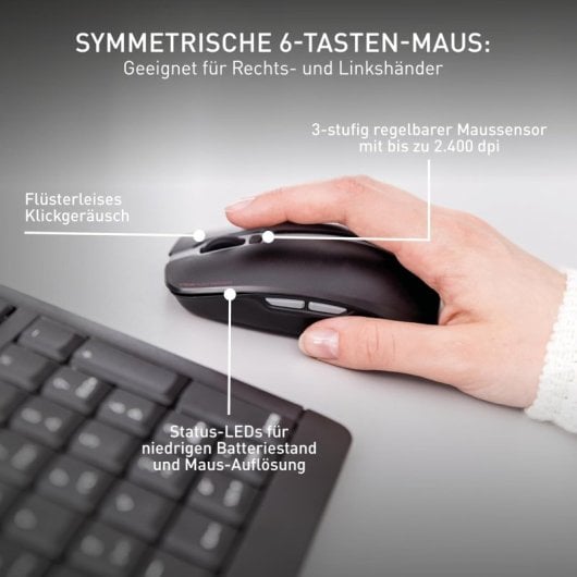 Clavier Cherry Stream Desktop Recharge sans fil QWERTZ avec souris rechargeable AES
