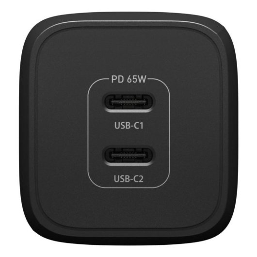 Chargeur OtterBox Standard 65W USB-C Double Port GaN Euro Noir