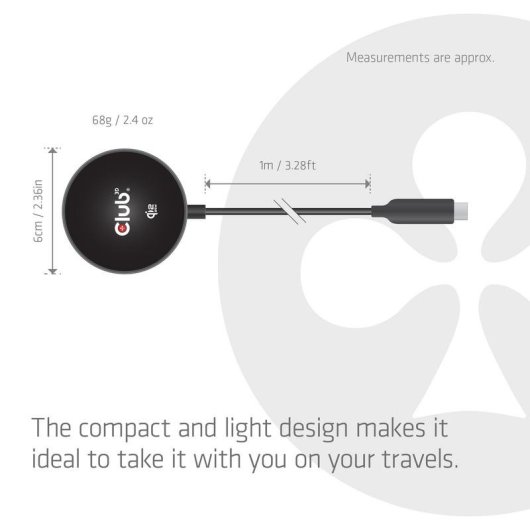 Cargador inalámbrico Club 3D CAC-3027 Qi2 25W MagSafe Negro