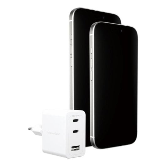 Chargeur PanzerGlass Turbo 70W 2xUSB-C USB-A Prise UE Blanc