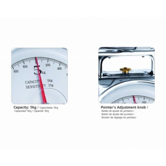 Balança de cozinha Haeger Grandmother 5 kg 20 g inox com taça