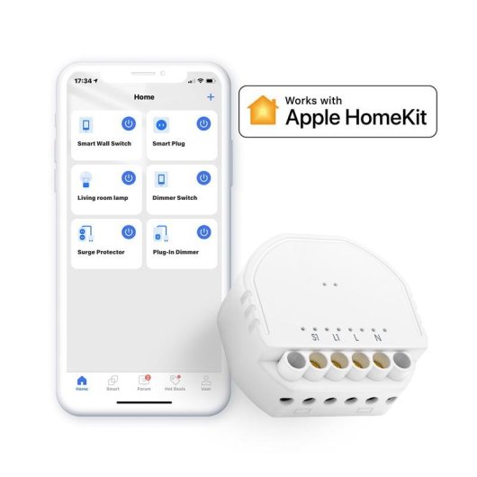 Relé Wi-Fi Meross MSS810HK Controle de iluminação, Compatível com Apple HomeKit