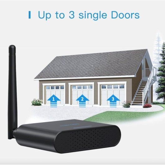Relé Wi-Fi Meross MSG200HK Controle de portas de garagem, Antena externa, Multi-portas