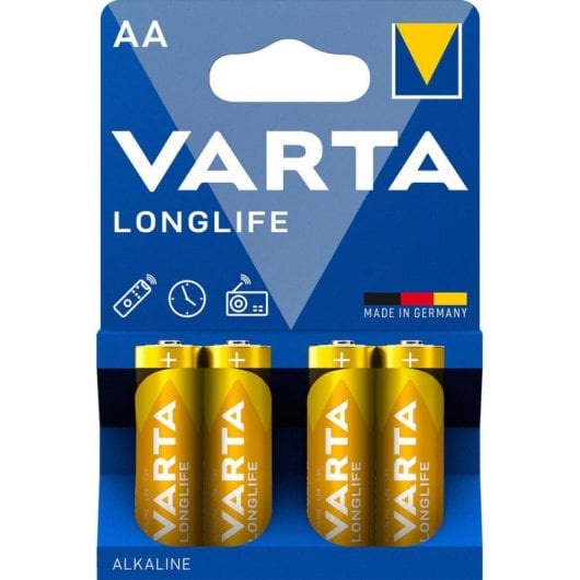 Pilha Varta 04106 AA Alcalina 1.5V 4 unidades Ouro Amarelo