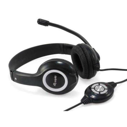 Auriculares Equip 245301 con cable USB Type-A para llamadas y música, negros