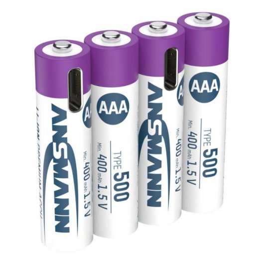 Pilha Ansmann 1311-0028 AAA Iões de lítio 1,5 V 500 mAh 4 un