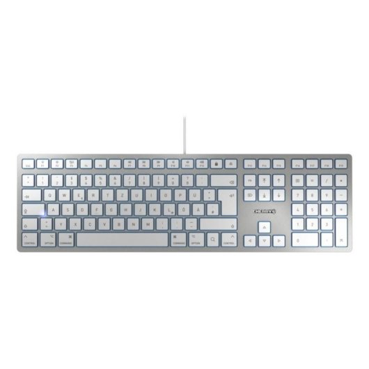 Tastiera Cherry KC 6000 Slim cablata USB QWERTZ completa per Mac argento