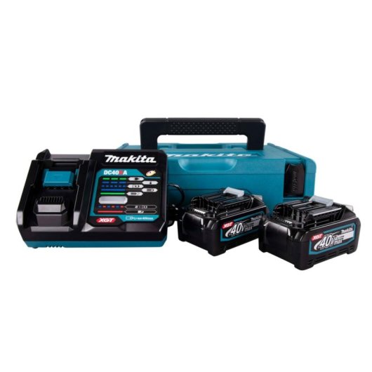 Set de cargador y baterías Makita XGT 4 Ah 40 V, 2 baterías y funda