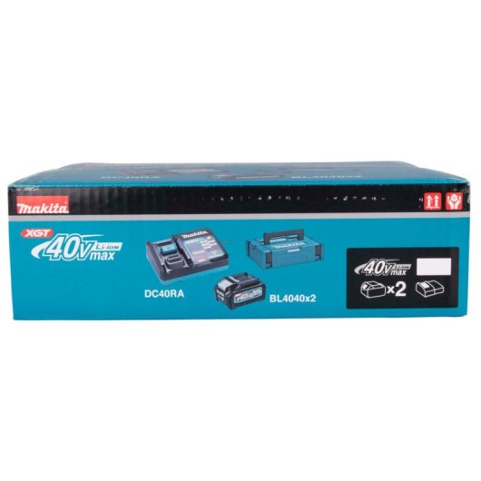 Set de cargador y baterías Makita XGT 4 Ah 40 V, 2 baterías y funda