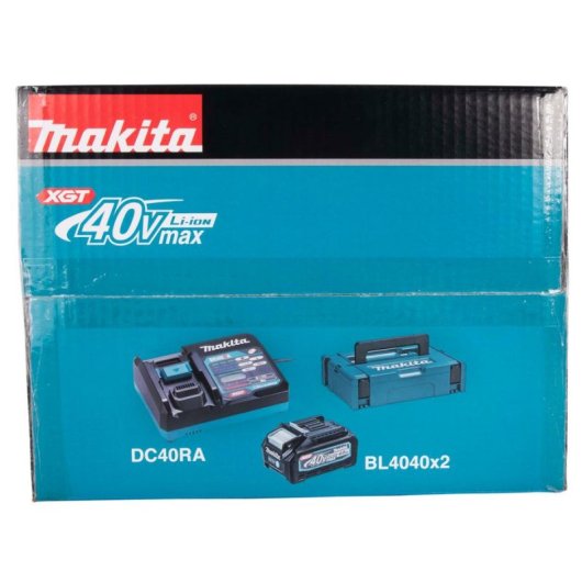 Set de cargador y baterías Makita XGT 4 Ah 40 V, 2 baterías y funda