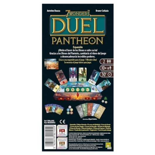 Kartenspiel Asmodee 7 Wonders Duel Pantheon Erweiterung 2 Spieler 30 min
