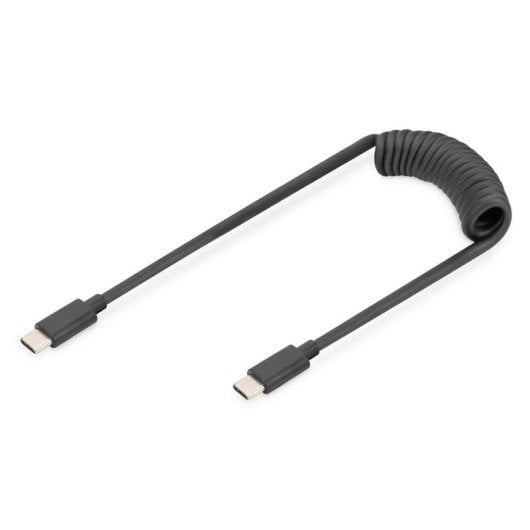 Câble USB Digitus USB-C à USB-C 1 m 60W PD Spirale Noir