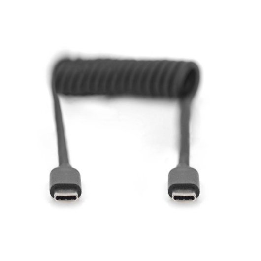 Câble USB Digitus USB-C à USB-C 1 m 60W PD Spirale Noir