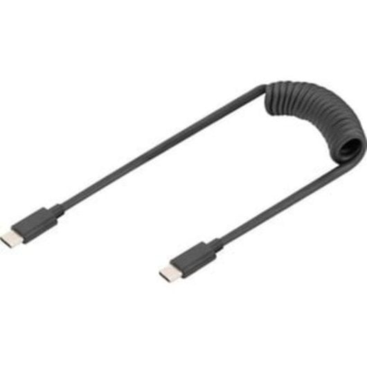 Câble USB Digitus USB-C à USB-C 1 m 60W PD Spirale Noir