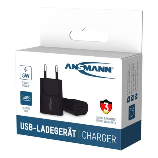 Cargador Ansmann HC105 5V 1A USB 2.0 Negro