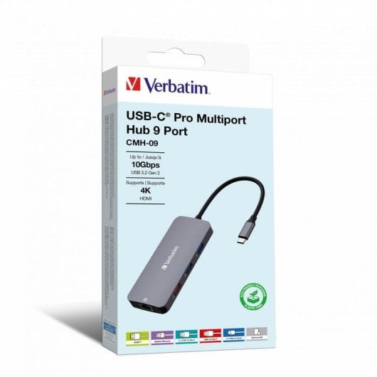 Hub Verbatim 9 portas 10 Gb/s CMH-09 HDMI 4K Ethernet Gigabit