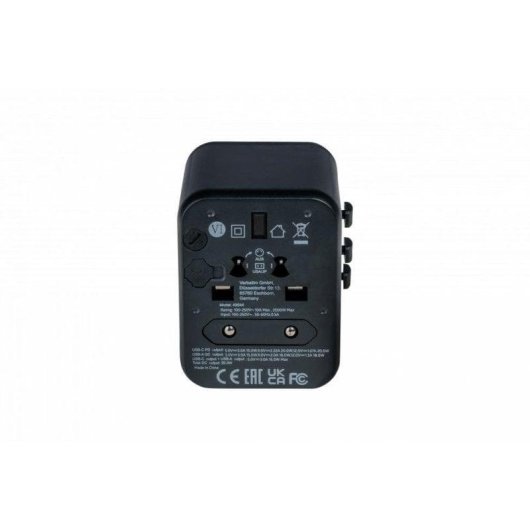 Multiprise Verbatim 49544 Universelle 2 Ports USB 2A et 3A Noir