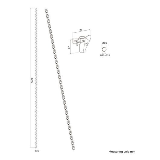 Organizador de cables Neomounts ADS06-142WH para 1-5 cables, blanco, 2000 mm