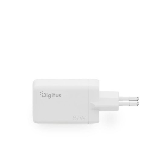 Carregador Digitus USB GaN 67W 2x USB-C 1x USB-A Universal Compacto