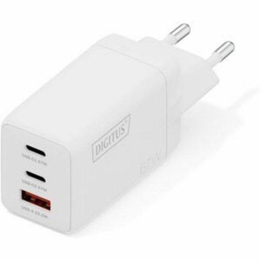 Carregador Digitus USB GaN 67W 2x USB-C 1x USB-A Universal Compacto