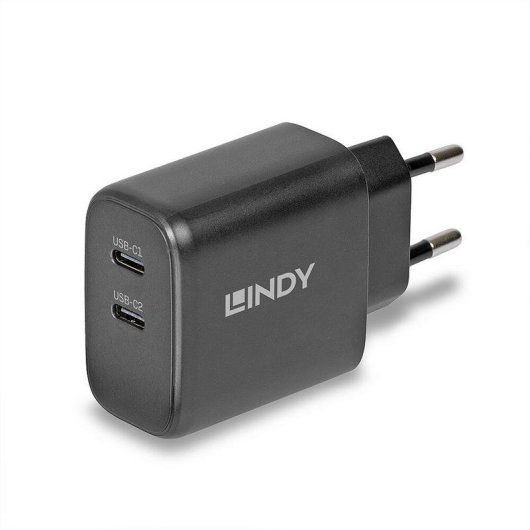 Ladegerät Lindy 73438 65W 2x USB-C Power Delivery 3.0 GaN