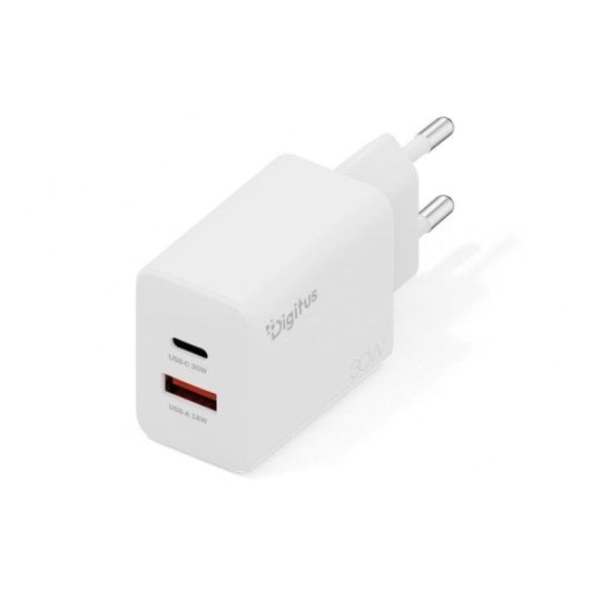 Carregador Digitus GaN 30 W 1x USB-C 1x USB-A Compacto Universal