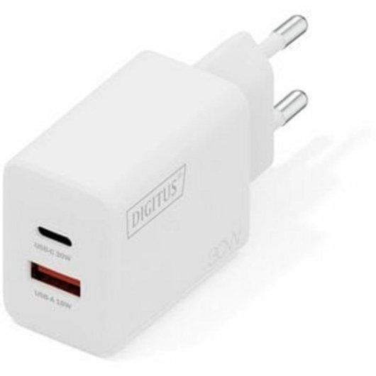 Carregador Digitus GaN 30 W 1x USB-C 1x USB-A Compacto Universal